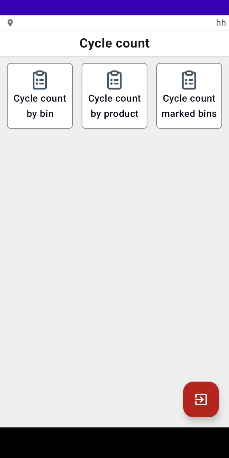 P4 WMS Cycle Count module — Count by bin, by product, marked bins